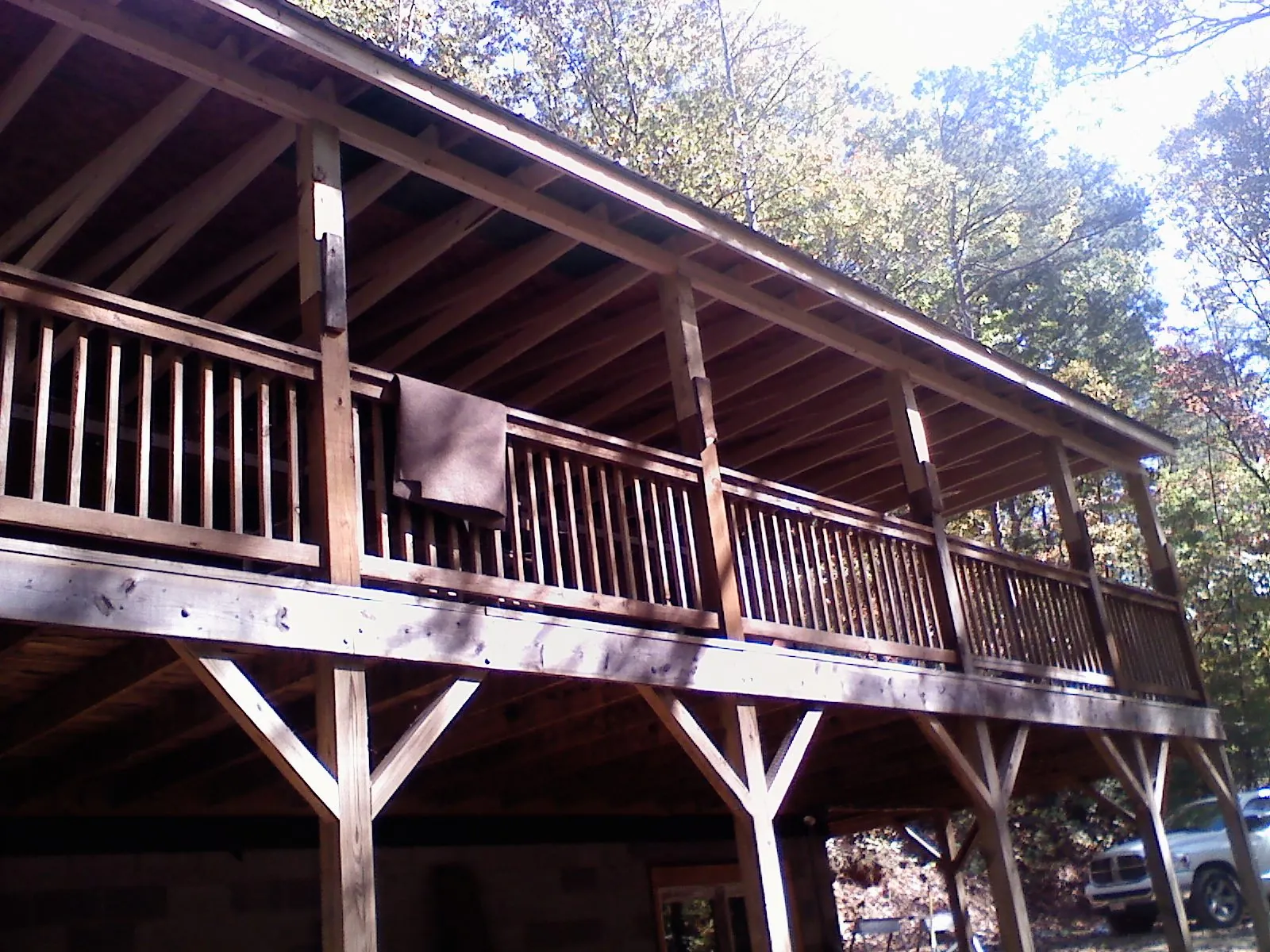 Timber framing under a new elevated porch and deck — Roof Leak Repair in Newry by Roofing Brothers